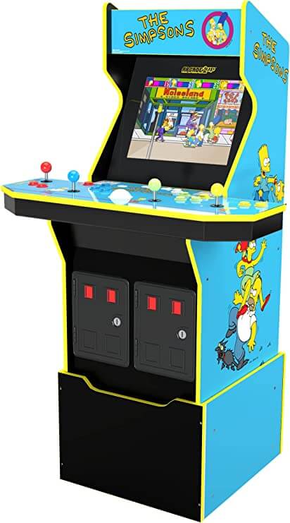 Arcade1UP The Simpsons Live Arcade Cabinet with Riser & Lit Marquee (4 Player) Blue
